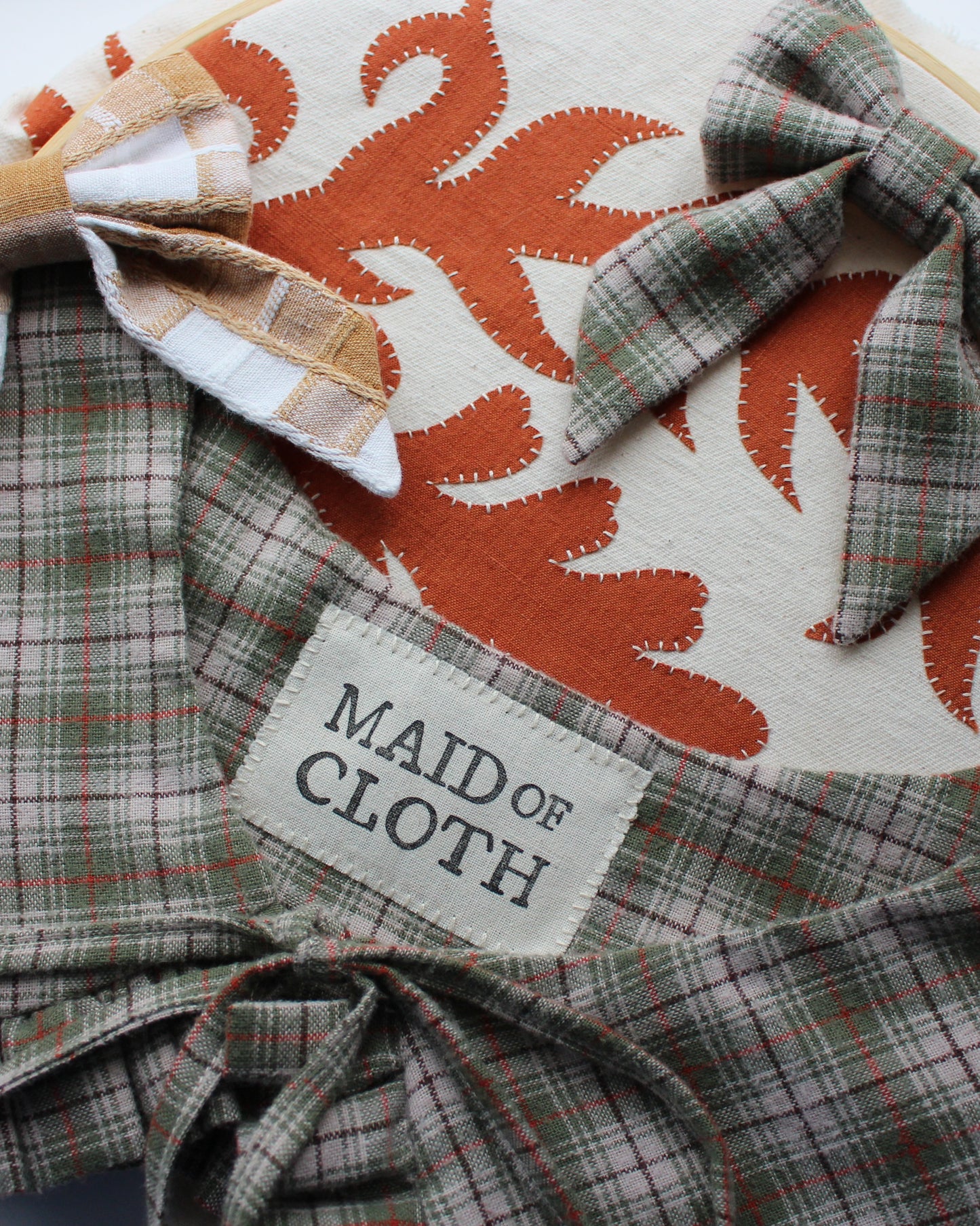 Earthy Checkered Brushed Cotton Collar