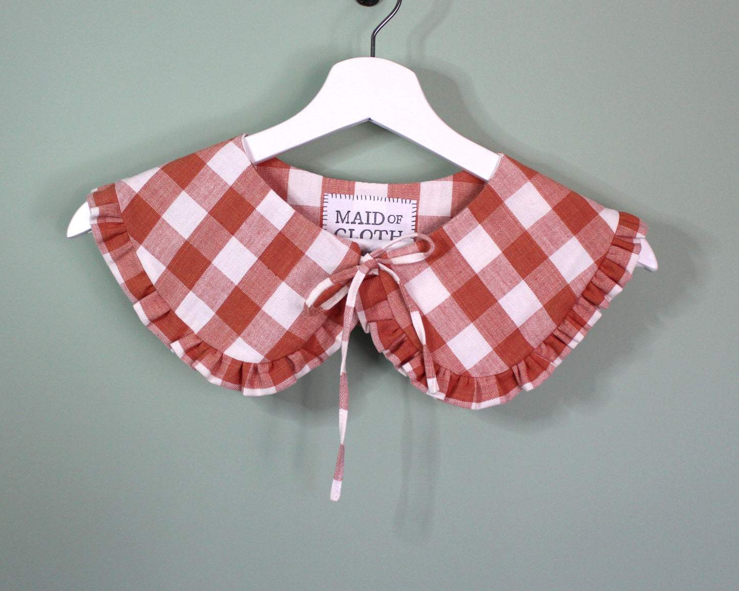 Chunky Coral Gingham Collar