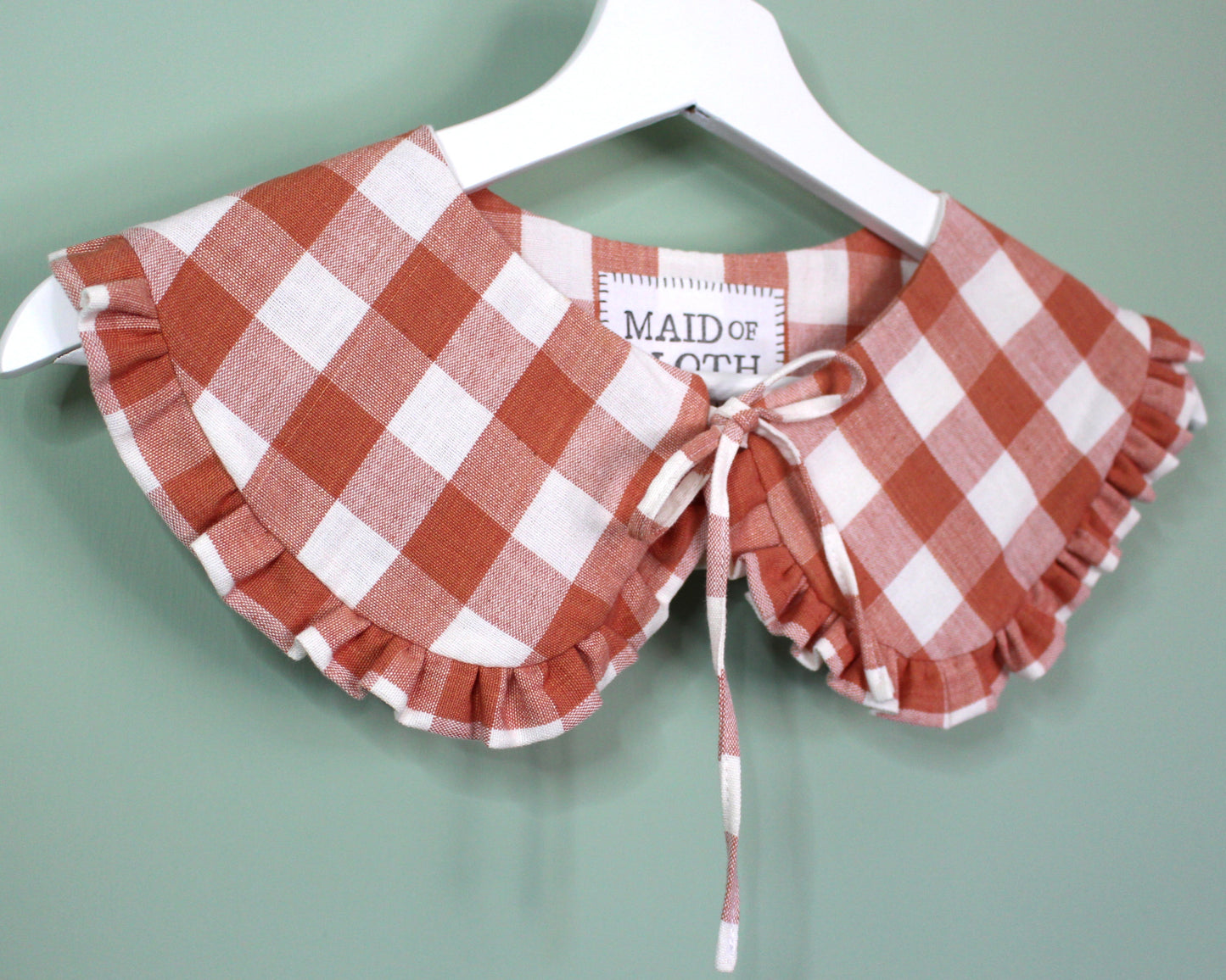 Chunky Coral Gingham Collar