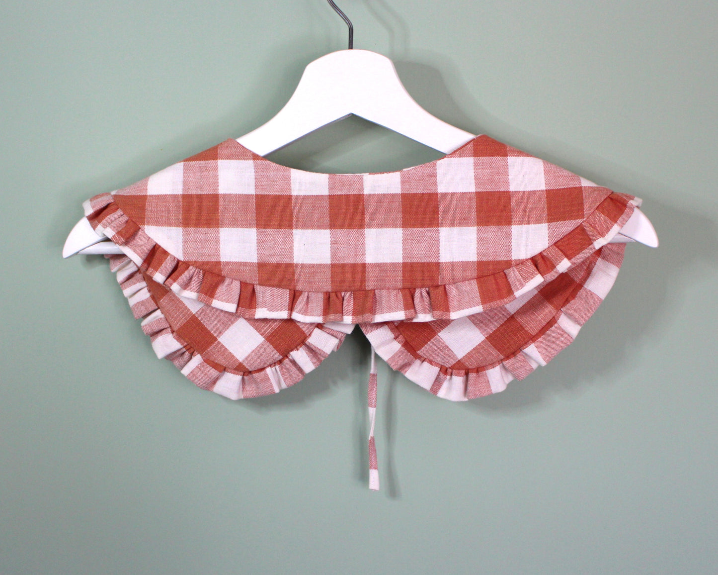 Chunky Coral Gingham Collar