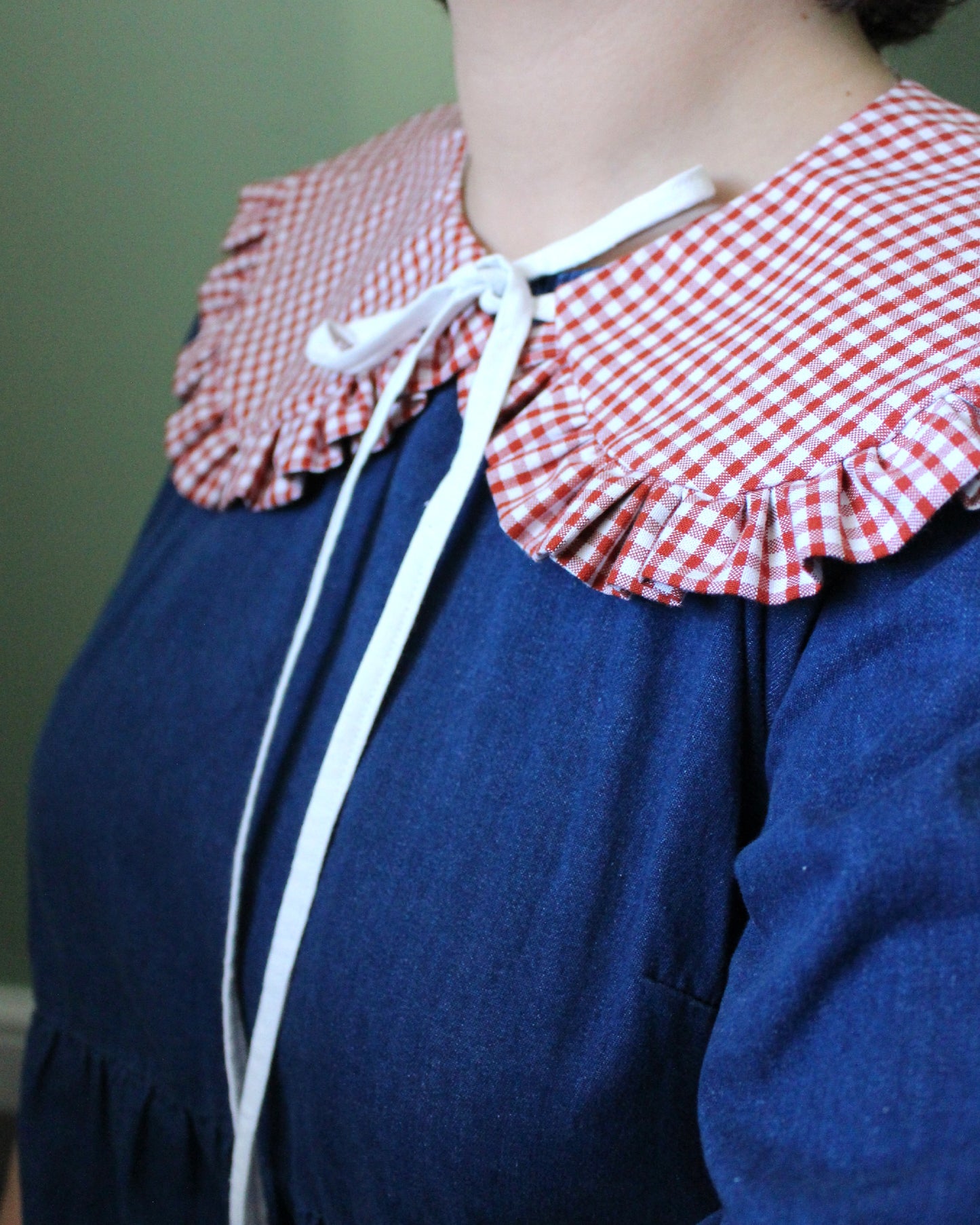 Red Gingham Cotton Collar