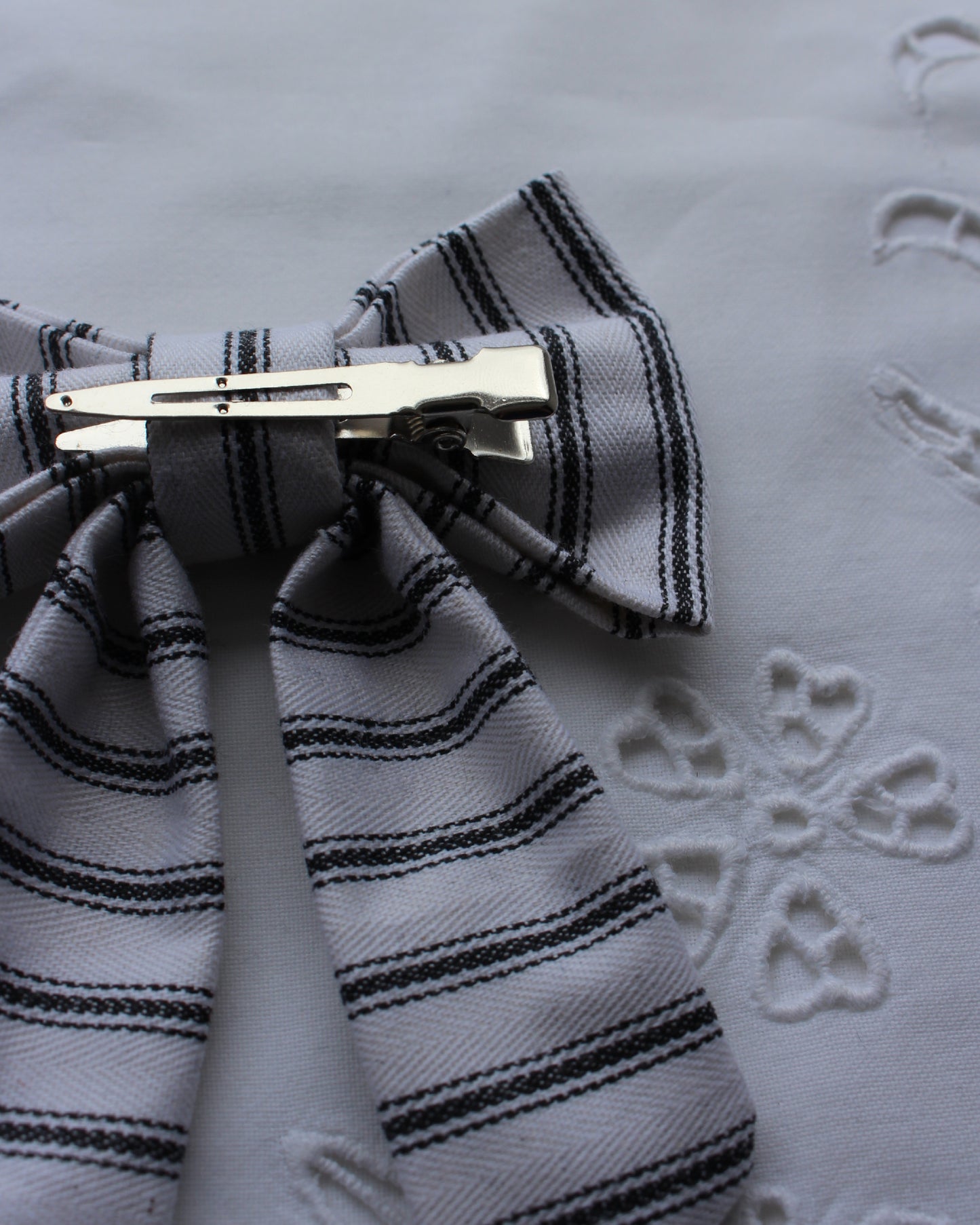 Herringbone Ticking Cotton Bow