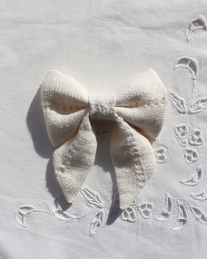 Vintage White Cloth Bow