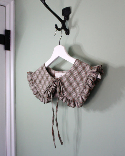Earthy Checkered Brushed Cotton Collar