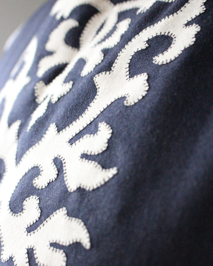 Navy Wool Ornate Applique Tabard