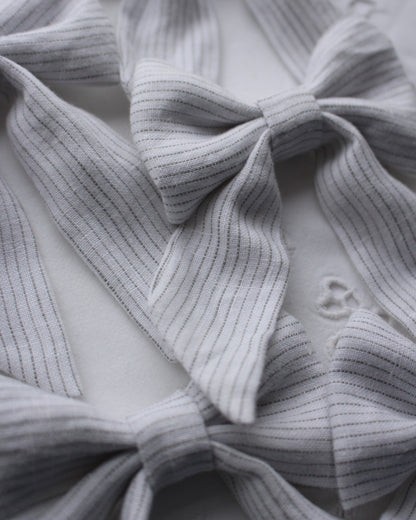 Pin Striped Linen Bow