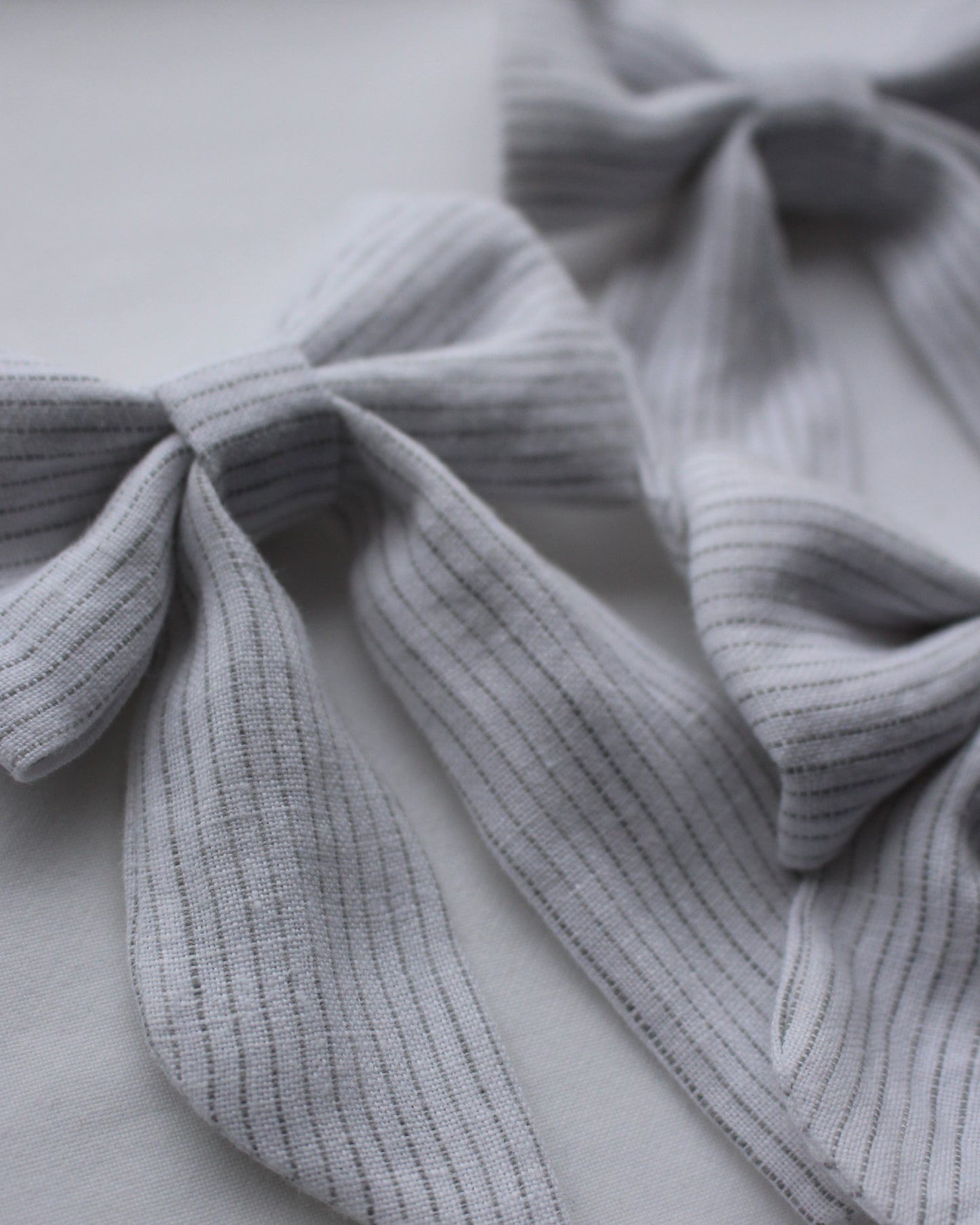 Pin Striped Linen Bow