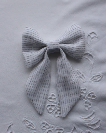 Pin Striped Linen Bow