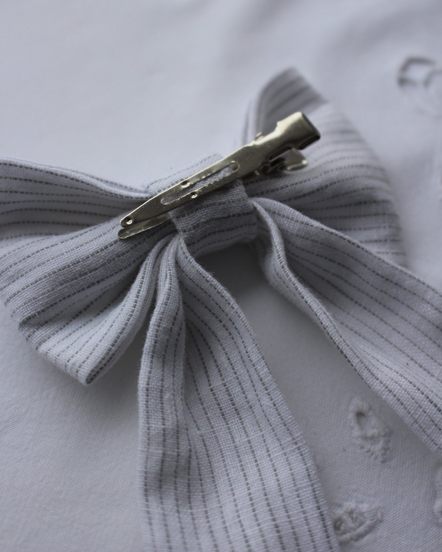 Pin Striped Linen Bow