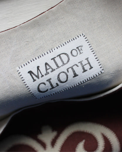 Royal Floral Emblem Tabard in Burgundy Linen
