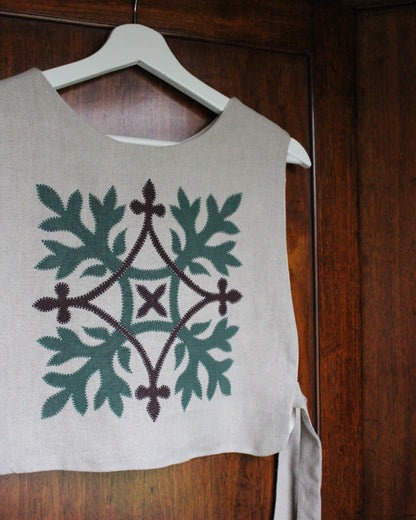 Natural Linen, Leafy Emblem Tabard