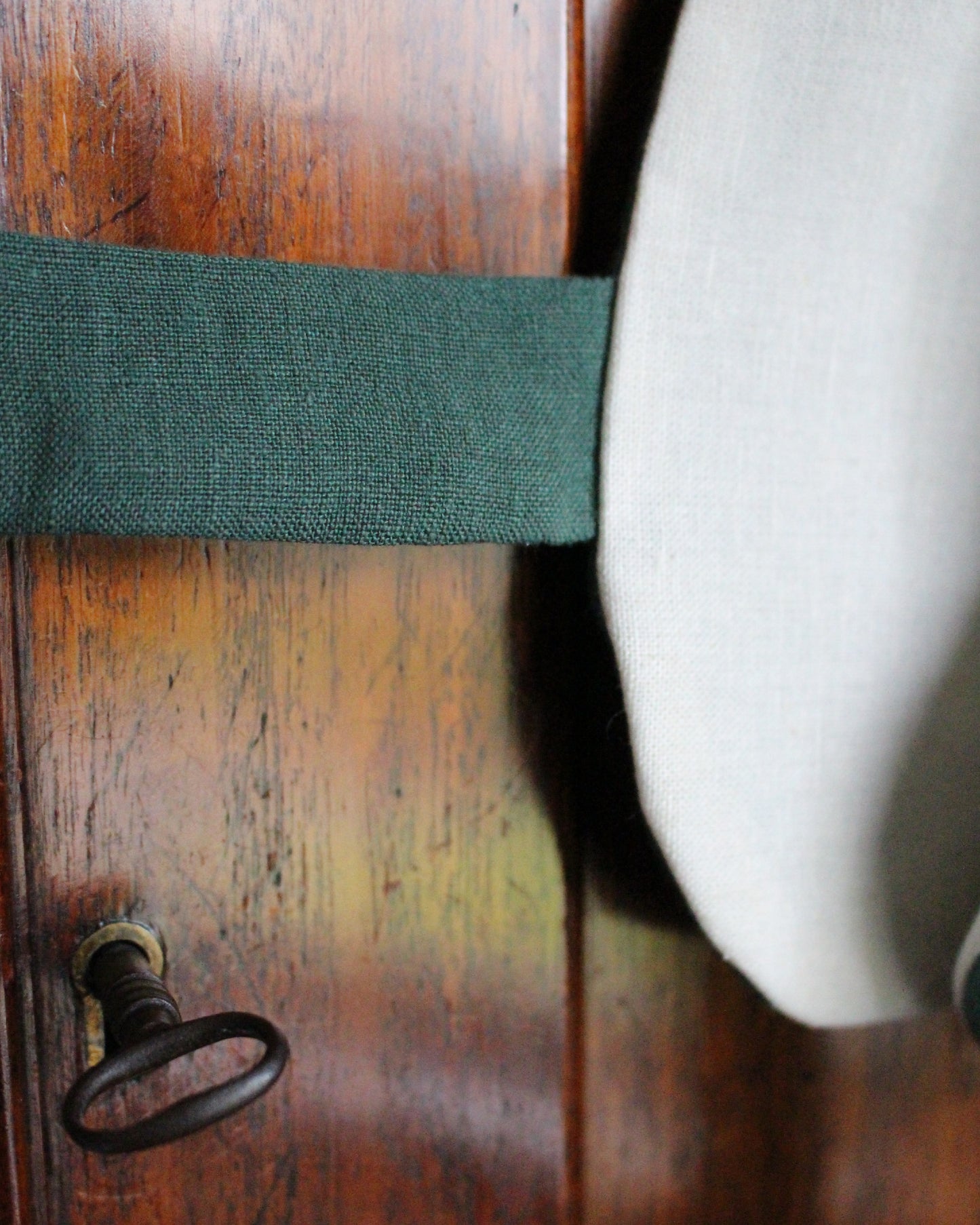 Celtic Ornamental Tile on Forest Green Linen