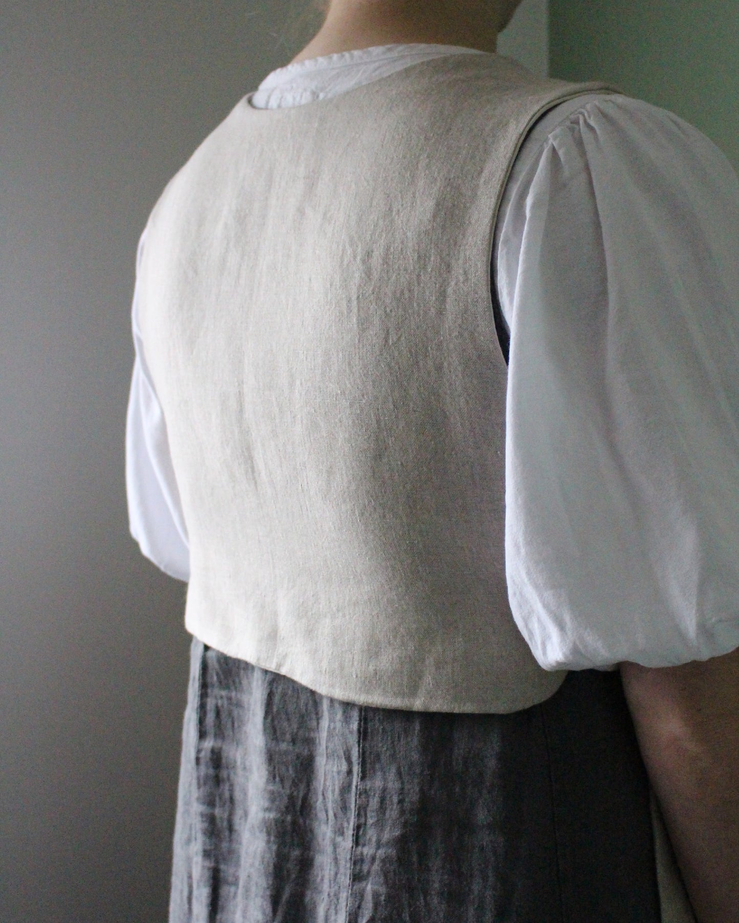 Natural Linen, Leafy Emblem Tabard