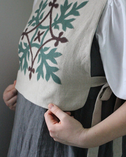 Natural Linen, Leafy Emblem Tabard