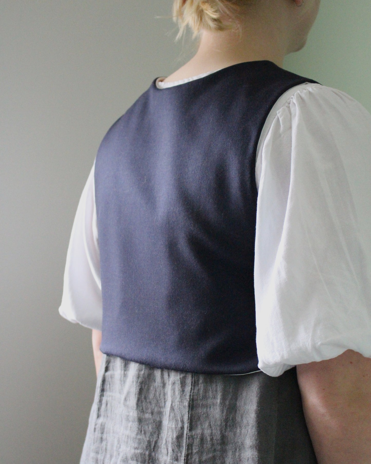 Navy Wool, Leafy Emblem Tabard