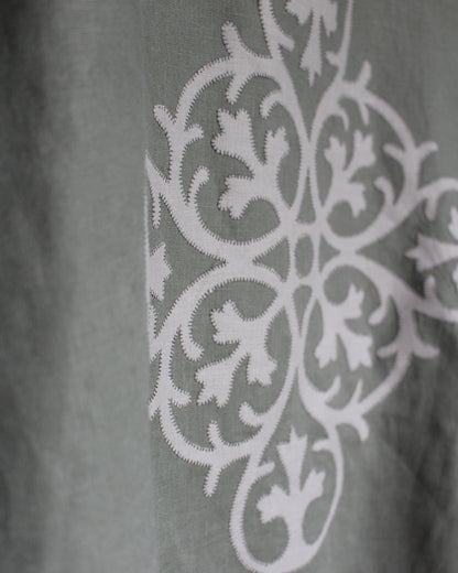 Ornate Neutral, Khaki Tunic Style Top