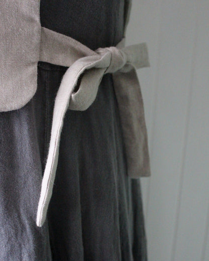 Burgundy Intertwining Vines on Natural Linen
