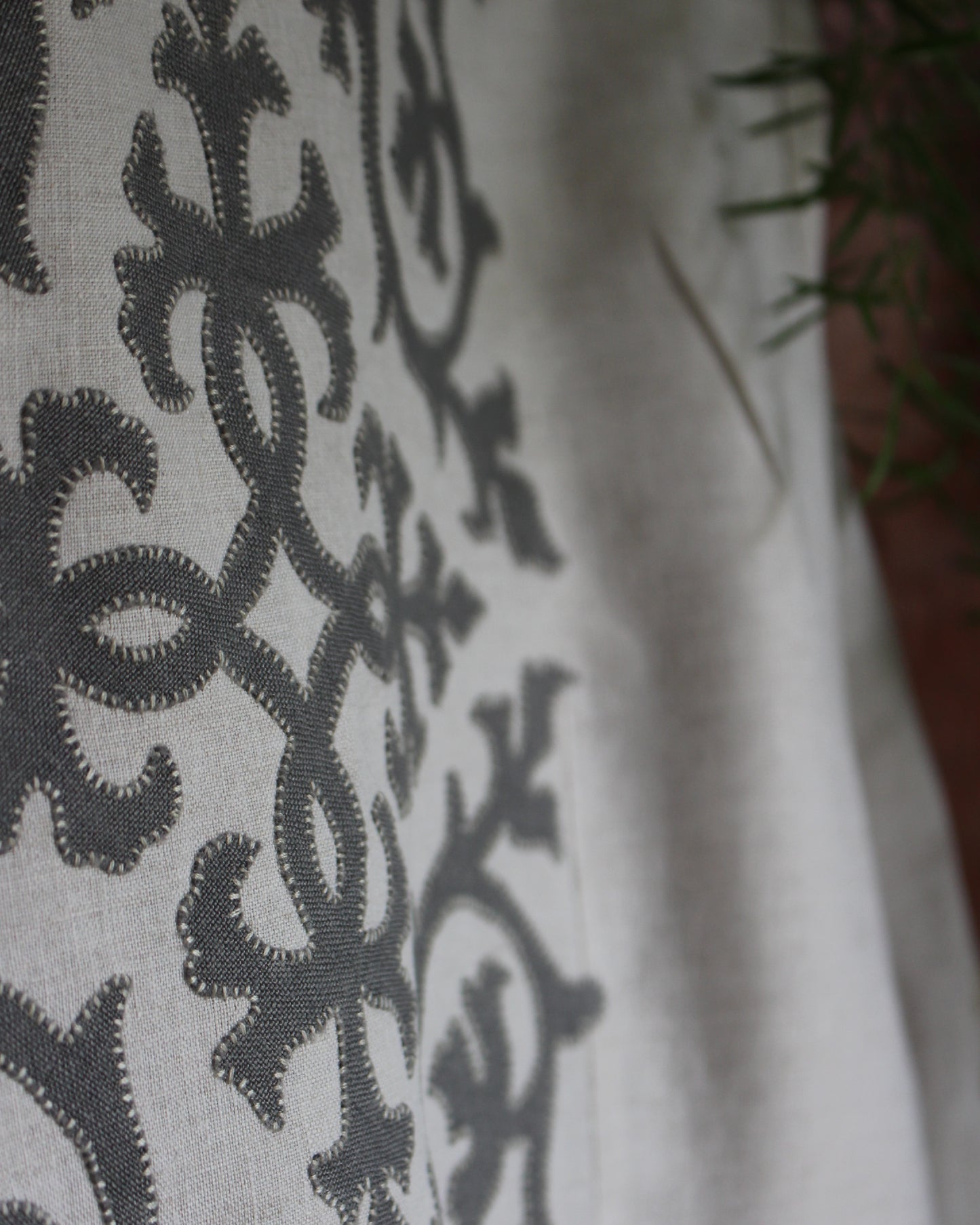 Intertwining Vines, Reworked Natural Linen Shirt