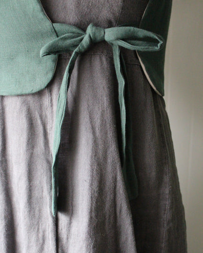 Patchwork Stars On Forest Green Linen