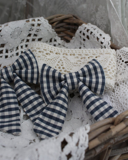 Navy Gingham Bow