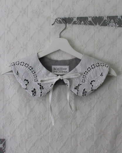 Floral Cloth, Lined Detachable Collar, Gray