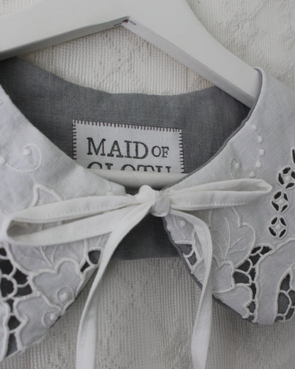 Floral Cloth, Lined Detachable Collar, Gray