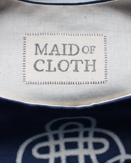 Ringed Celtic Knot Design on Navy Linen