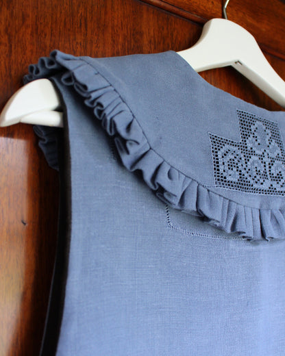 Vintage Blue Needle Lace Detachable Collar