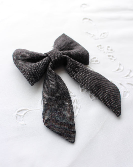 Dark Woven Linen Bow