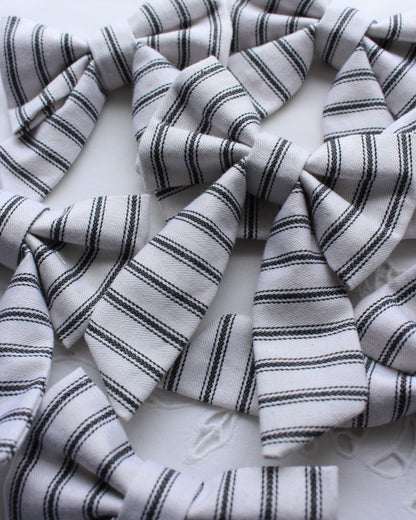 Herringbone Ticking Cotton Bow