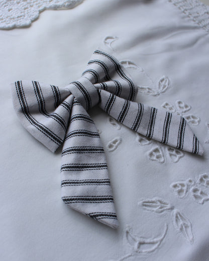 Herringbone Ticking Cotton Bow