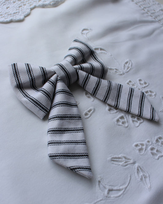 Herringbone Ticking Cotton Bow