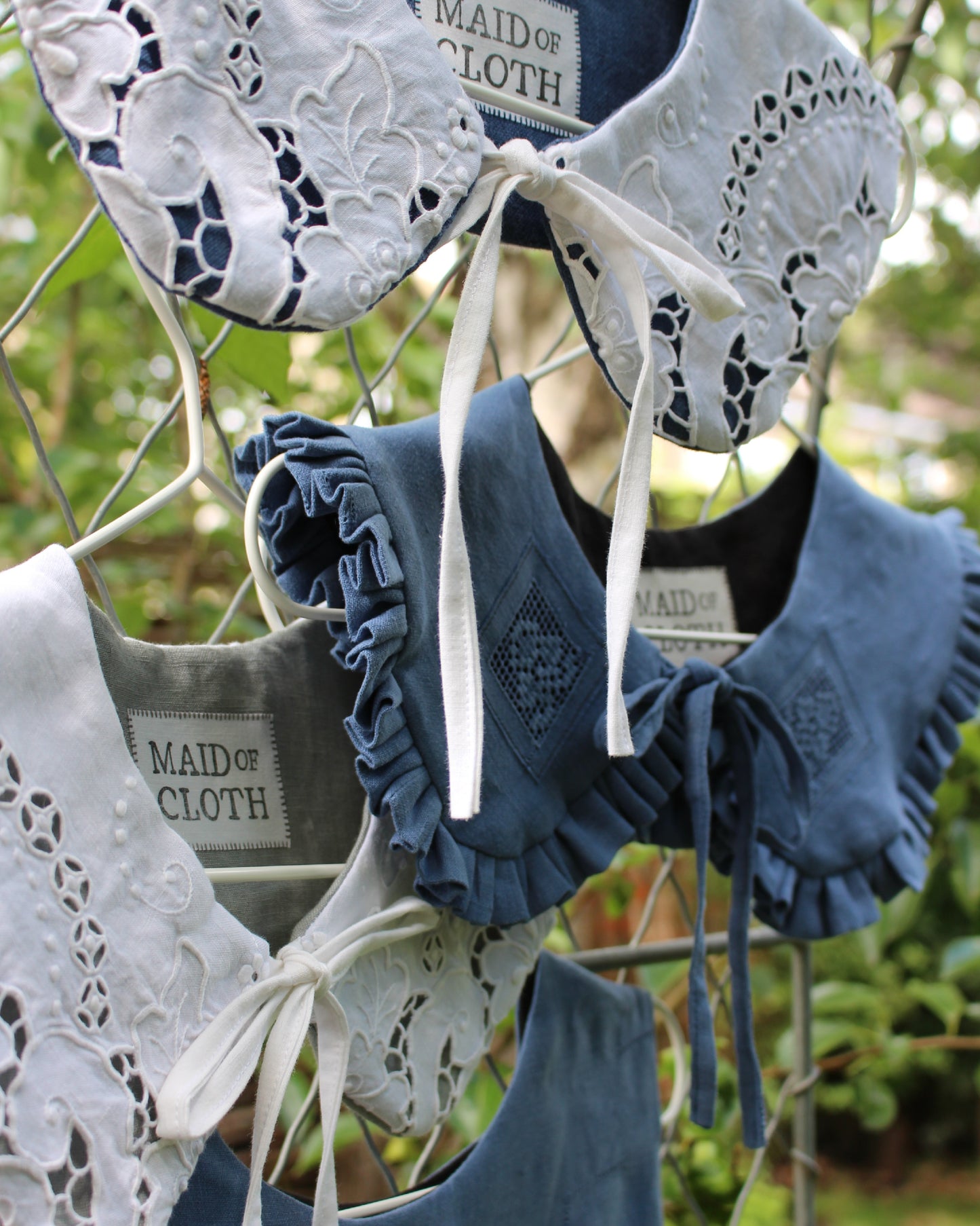 Floral Cloth, Lined Detachable Collar Gray