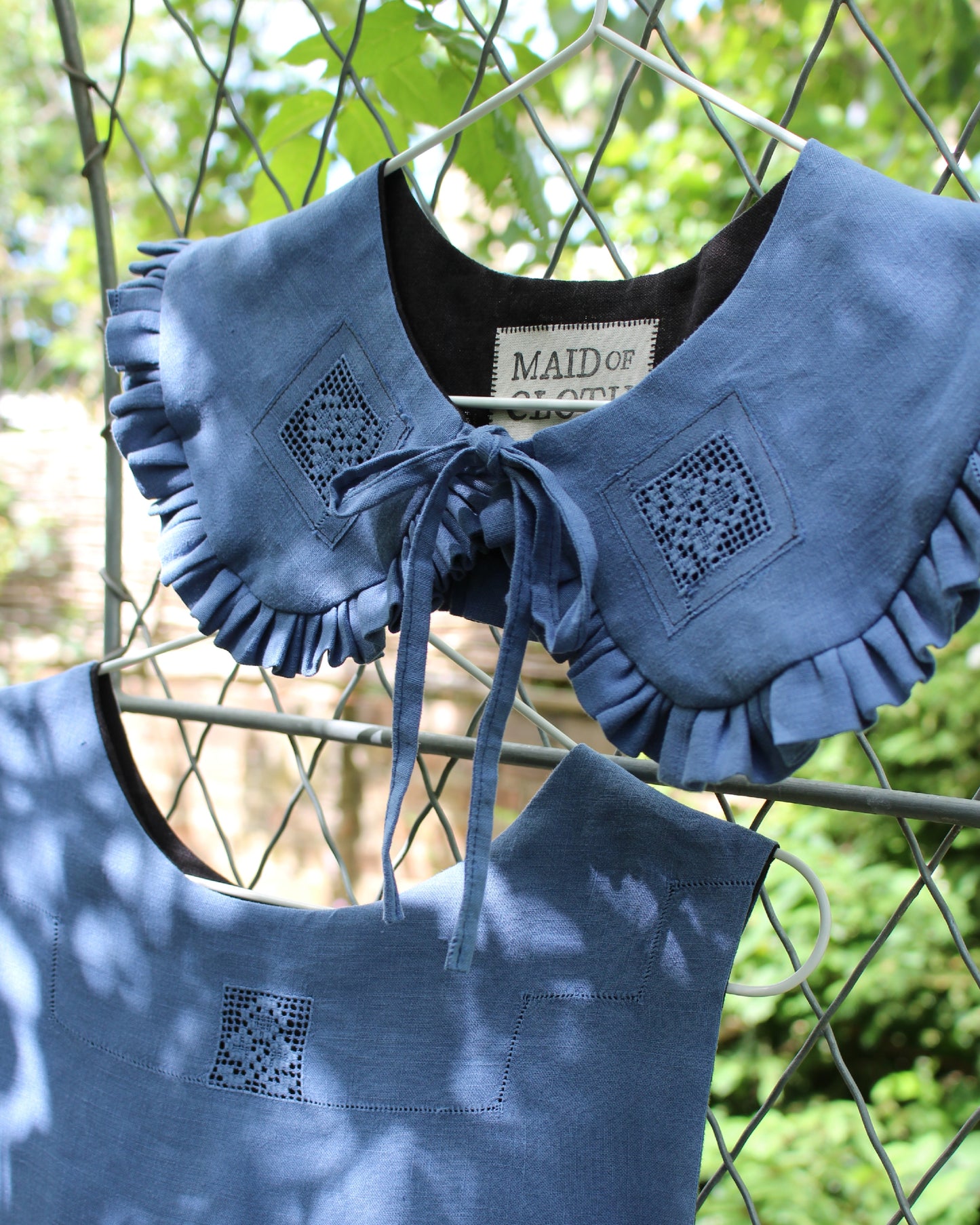 Vintage Blue Needle Lace Tabard Style Top