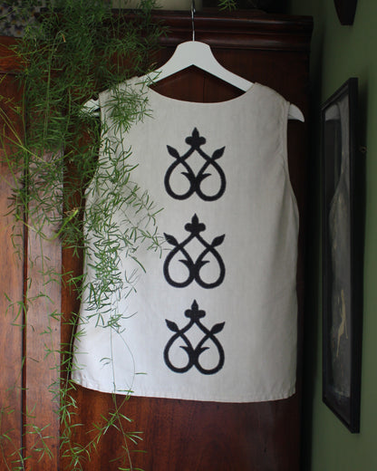 Celtic Heart on Reworked Linen Vest