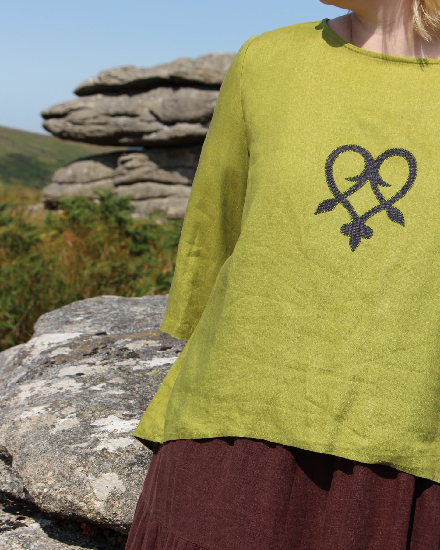 Celtic Heart on Apple Grren Tunic Style Top