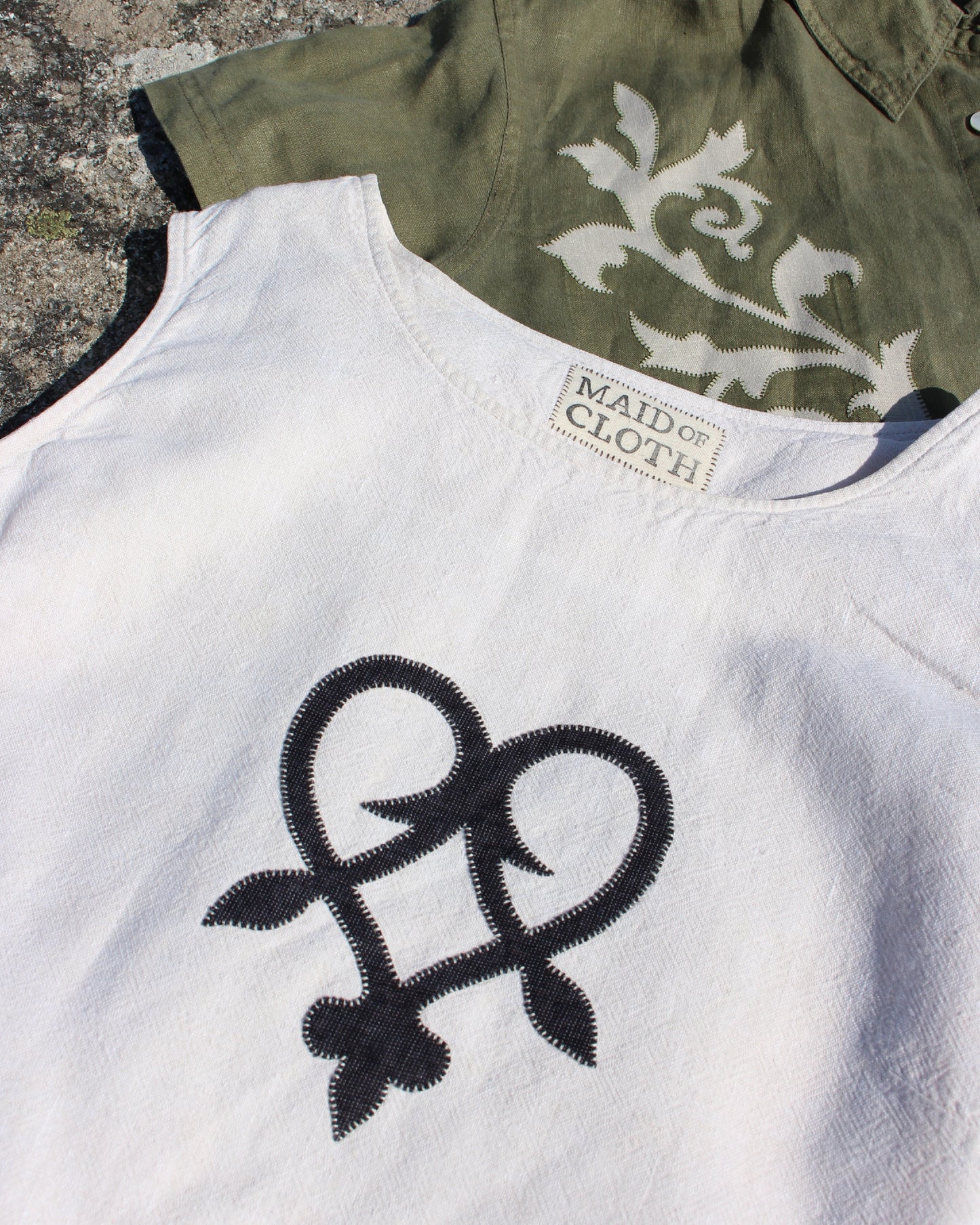 Celtic Heart on Reworked Linen Vest