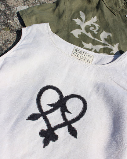Celtic Heart on Reworked Linen Vest