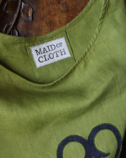 Celtic Heart on Apple Grren Tunic Style Top