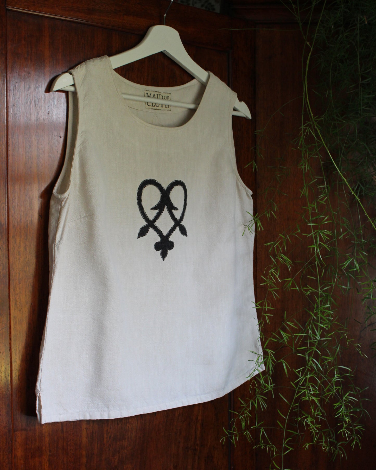 Celtic Heart on Reworked Linen Vest