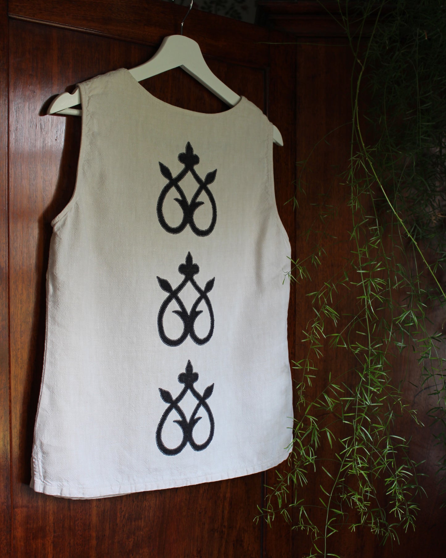 Celtic Heart on Reworked Linen Vest